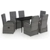 Image de vidaXL - 7-delige - Tuinset - met - kussens - grijs