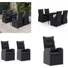 Image de vidaXL - 5-delige - Tuinset - met - kussens - zwart