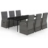 Image de vidaXL - 7-delige - Tuinset - met - kussens - grijs