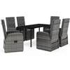 Image de vidaXL - 7-delige - Tuinset - met - kussens - grijs