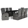 Image de vidaXL - 9-delige - Tuinset - met - kussens - grijs