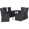 Image de vidaXL - 7-delige - Tuinset - met - kussens - zwart