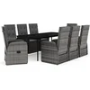 Image de vidaXL - 9-delige - Tuinset - met - kussens - grijs