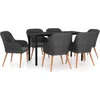 Image de vidaXL - 7-delige - Tuinset - met - kussens - zwart