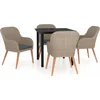 Image de vidaXL - 5-delige - Tuinset - met - kussens - bruin