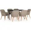 Image de vidaXL - 7-delige - Tuinset - met - kussens - bruin