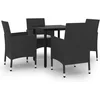 Image de vidaXL - 5-delige - Tuinset - met - kussens - poly - rattan - en - glas