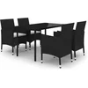 Image de vidaXL - 5-delige - Tuinset - met - kussens - poly - rattan - en - glas