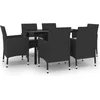 Image de vidaXL - 7-delige - Tuinset - met - kussens - poly - rattan - en - glas
