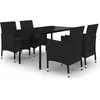 Image de vidaXL - 5-delige - Tuinset - met - kussens - poly - rattan - en - glas