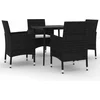 Image de vidaXL - 5-delige - Tuinset - met - kussens - poly - rattan - en - glas