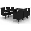 Image de vidaXL - 7-delige - Tuinset - met - kussens - poly - rattan - en - glas