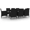 Image de vidaXL - 9-delige - Tuinset - met - kussens - poly - rattan - en - glas