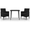 Image de vidaXL - 3-delige - Tuinset - met - kussens - poly - rattan - en - glas