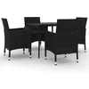Image de vidaXL - 5-delige - Tuinset - met - kussens - poly - rattan - en - glas