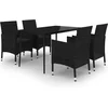 Image de vidaXL - 5-delige - Tuinset - met - kussens - poly - rattan - en - glas