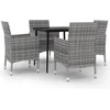Image de vidaXL - 5-delige - Tuinset - met - kussens - poly - rattan - en - glas