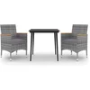 Image de vidaXL - 3-delige - Tuinset - met - kussens - poly - rattan - en - glas