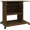 Image de vidaXL - Computerbureau - 80x50x75 - cm - bewerkt - hout - bruin - eikenkleur