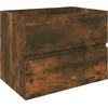 Image de vidaXL - Wastafelkast - 60x38,5x45 - cm - bewerkt - hout - gerookt - eikenkleurig