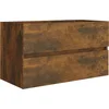 Image de vidaXL - Wastafelkast - 80x38,5x45 - cm - bewerkt - hout - gerookt - eikenkleurig