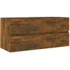 Image de vidaXL - Wastafelkast - 100x38,5x45 - cm - bewerkt - hout - gerookt - eikenkleurig