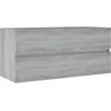 Image de vidaXL - Wastafelkast - 100x38,5x45 - cm - bewerkt - hout - grijs - sonoma - eiken
