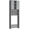 Image de vidaXL - Wasmachinekast - 64x25,5x190 - cm - grijs - sonoma - eikenkleurig