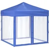 Image de vidaXL - Partytent - inklapbaar - met - zijwanden - 2x2 - m - blauw