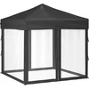 Image de vidaXL - Partytent - inklapbaar - met - zijwanden - 2x2 - m - antracietkleurig