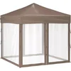 Image de vidaXL - Partytent - inklapbaar - met - zijwanden - 2x2 - m - taupe