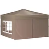 Image de vidaXL - Partytent - inklapbaar - met - zijwanden - 3x3 - m - taupe