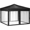 Image de vidaXL - Partytent - inklapbaar - met - zijwanden - 3x3 - m - zwart