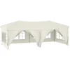 Image de vidaXL - Partytent - inklapbaar - met - zijwanden - 3x6 - m - crèmekleurig