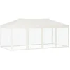 Image de vidaXL - Partytent - inklapbaar - met - zijwanden - 3x6 - m - crèmekleurig
