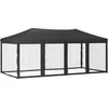 Image de vidaXL - Partytent - inklapbaar - met - zijwanden - 3x6 - m - antracietkleurig