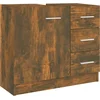 Image de vidaXL - Wastafelkast - 63x30x54 - cm - bewerkt - hout - gerookt - eikenkleurig