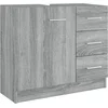 Image de vidaXL - Wastafelkast - 63x30x54 - cm - bewerkt - hout - grijs - sonoma - eikenkleurig