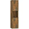 Image de vidaXL - Badkamerkast - 30x30x130 - cm - bewerkt - hout - gerookt - eikenkleurig