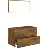 Image de vidaXL - 2-delige - Badkamermeubelset - bewerkt - hout - gerookt - eikenkleurig