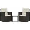 Image de vidaXL - 3-delige - Loungeset - met - kussens - poly - rattan - zwart