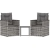 Image de vidaXL - 3-delige - Loungeset - met - kussens - poly - rattan - grijs