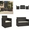 Image de vidaXL - 4-delige - Loungeset - met - kussens - poly - rattan - zwart