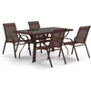 Image de vidaXL - 5-delige - Tuinset - bruin - en - zwart