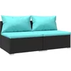 Image de vidaXL - 2-delige - Loungeset - met - kussens - poly - rattan - zwart