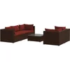 Image de vidaXL - 6-delige - Loungeset - met - kussens - poly - rattan - bruin