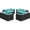 Image de vidaXL - 8-delige - Loungeset - met - kussens - poly - rattan - zwart