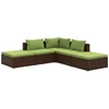 Image de vidaXL - 5-delige - Loungeset - met - kussens - poly - rattan - bruin