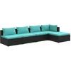 Image de vidaXL - 5-delige - Loungeset - met - kussens - poly - rattan - zwart
