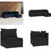Image de vidaXL - 4-delige - Loungeset - met - kussens - poly - rattan - zwart